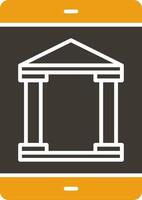 Mobile Banking Glyph Two Colour Icon vector