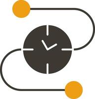 Time Line Glyph Two Colour Icon vector
