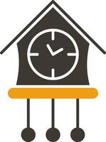 Cuckoo Clock Glyph Two Colour Icon vector