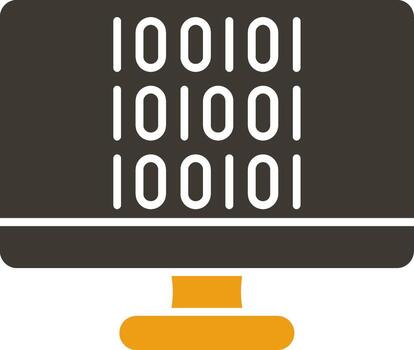 Binary Code Glyph Two Colour Icon vector