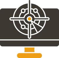 Radar Glyph Two Colour Icon vector