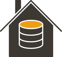 Data House Glyph Two Colour Icon vector