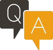 Question And Answer Glyph Two Colour Icon vector