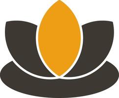 Lotus Glyph Two Colour Icon vector