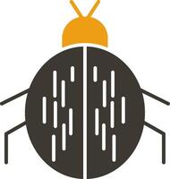 escarabajo glifo dos color icono vector
