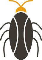 cucaracha glifo dos color icono vector