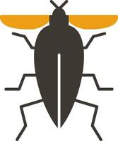 insecto glifo dos color icono vector