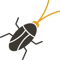 cucaracha glifo dos color icono vector