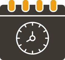 Time And Date Glyph Two Colour Icon vector