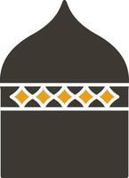 islámico arquitectura glifo dos color icono vector