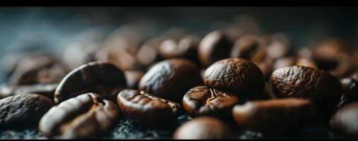 AI generated Elegance Background of Roasted Coffee Beans, Close-Up of Grouped Coffee Beans, A Rich Textural Delight photo