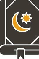 Quran Glyph Two Colour Icon vector