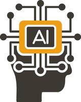 Artificial Intelligence Glyph Two Colour Icon vector