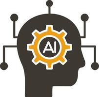 Artificial Intelligence Glyph Two Colour Icon vector