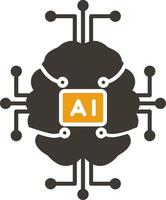 Artificial Intelligence Glyph Two Colour Icon vector