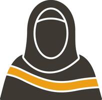 Moslem Woman Glyph Two Colour Icon vector