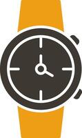 reloj glifo dos color icono vector