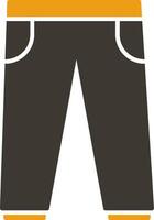 pantalones glifo dos color icono vector