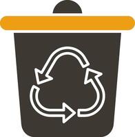 Recycle Bin Glyph Two Colour Icon vector