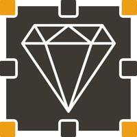 Diamond Glyph Two Colour Icon vector