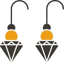 Round Earrings Glyph Two Colour Icon vector