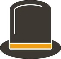 Top Hat Glyph Two Colour Icon vector