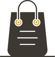 compras bolso glifo dos color icono vector