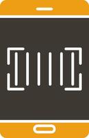 Barcode Scanner Glyph Two Colour Icon vector