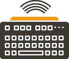 Wireless Keyboard Glyph Two Colour Icon vector