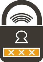 Smart Lock Glyph Two Colour Icon vector