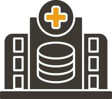 Hospital Database Glyph Two Colour Icon vector