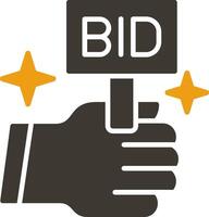 Bid Glyph Two Colour Icon vector