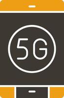 5g glifo dos color icono vector