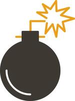 Bomb Glyph Two Colour Icon vector