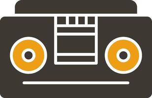 Tape Recorder Glyph Two Colour Icon vector