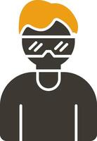 Virtual Glasses Glyph Two Colour Icon vector