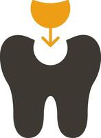 Tooth Filling Glyph Two Colour Icon vector