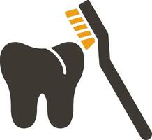 Toothbrush Glyph Two Colour Icon vector