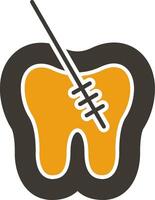 Root Canal Glyph Two Colour Icon vector