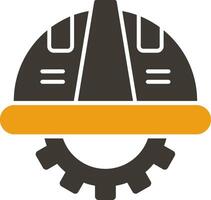 Saftey Helmet Glyph Two Colour Icon vector