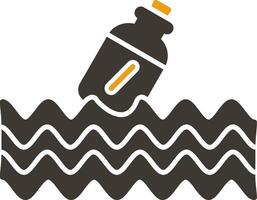 Message In A Bottle Glyph Two Colour Icon vector