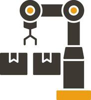 Industrial Robot Glyph Two Colour Icon vector