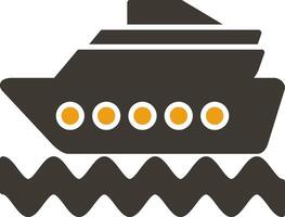 Cruise Ship Glyph Two Colour Icon vector