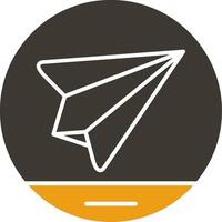 Paper Plane Glyph Two Colour Icon vector