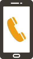 Phone Call Glyph Two Colour Icon vector