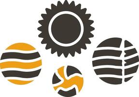 Solar System Glyph Two Colour Icon vector