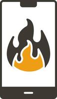 Flame Glyph Two Colour Icon vector