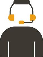 Headset Glyph Two Colour Icon vector