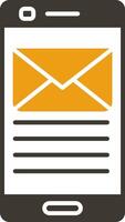 Email Glyph Two Colour Icon vector