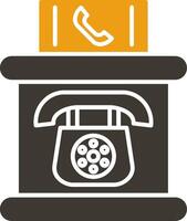 Telephone Booth Glyph Two Colour Icon vector